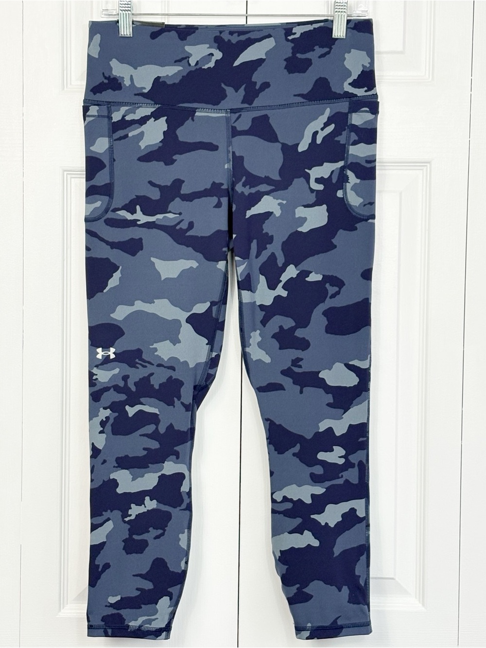 NWT Under Armour Slate Blue Camo Fitted Ankle MFO Movement Leggings Large